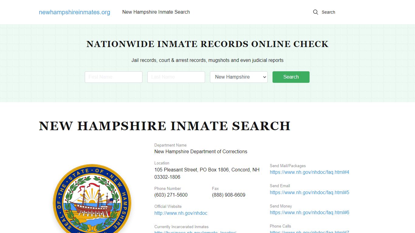 New Hampshire Offender Lookup - NH DOC Inmates